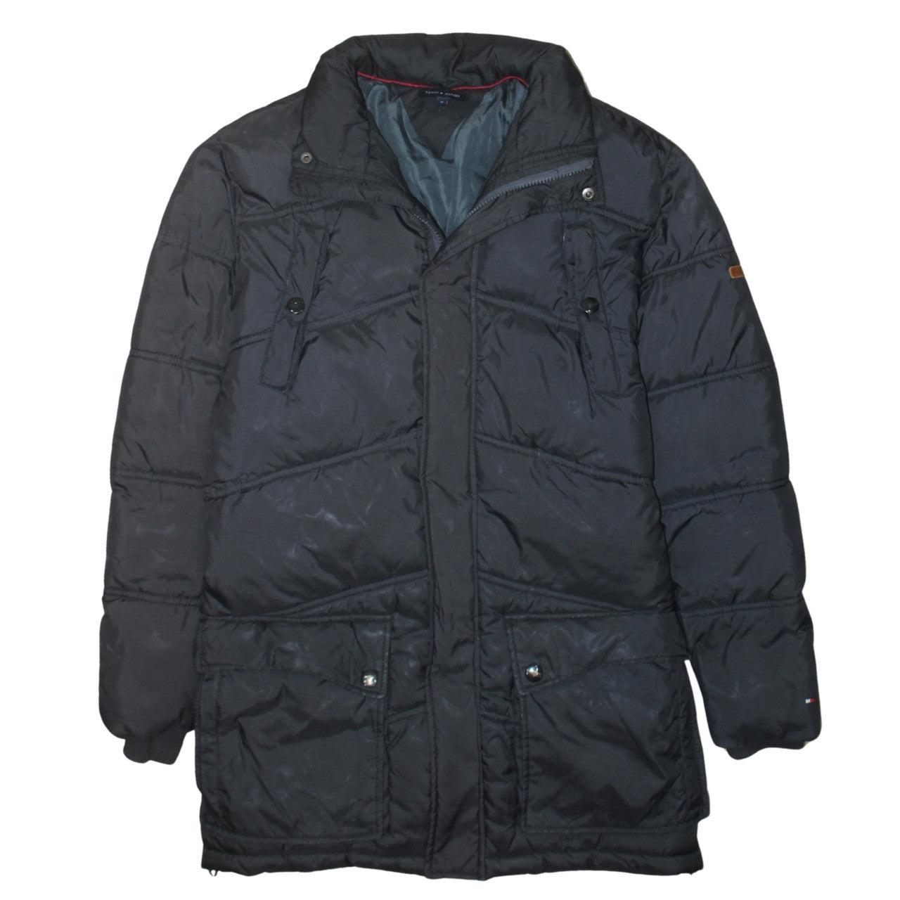 Tommy Hilfiger Women's Black Size 16 Long Puffer Jacket