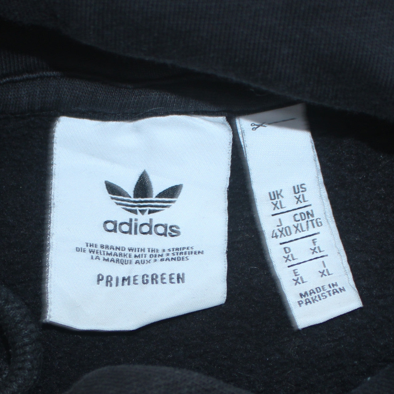 Adidas Mens Black XL Pullover Hoodie Fleece Regular Fit