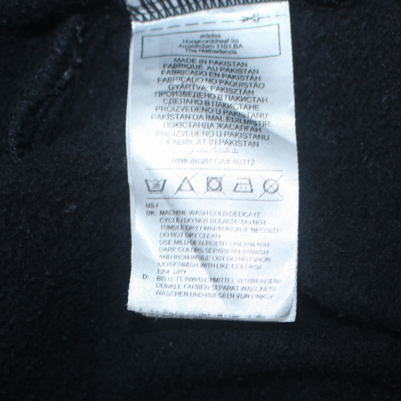 Adidas Mens Black XL Pullover Hoodie Fleece Regular Fit