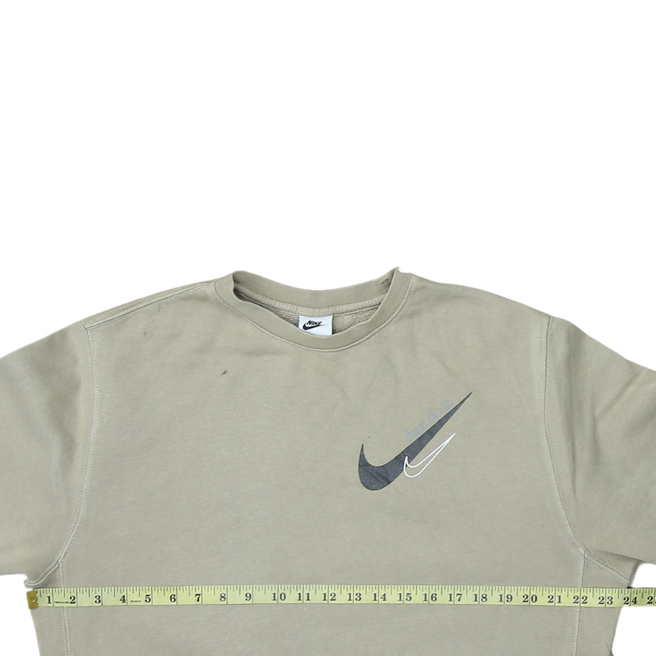Nike Women’s Beige Crew Neck Pullover Sweatshirt M Logo Print