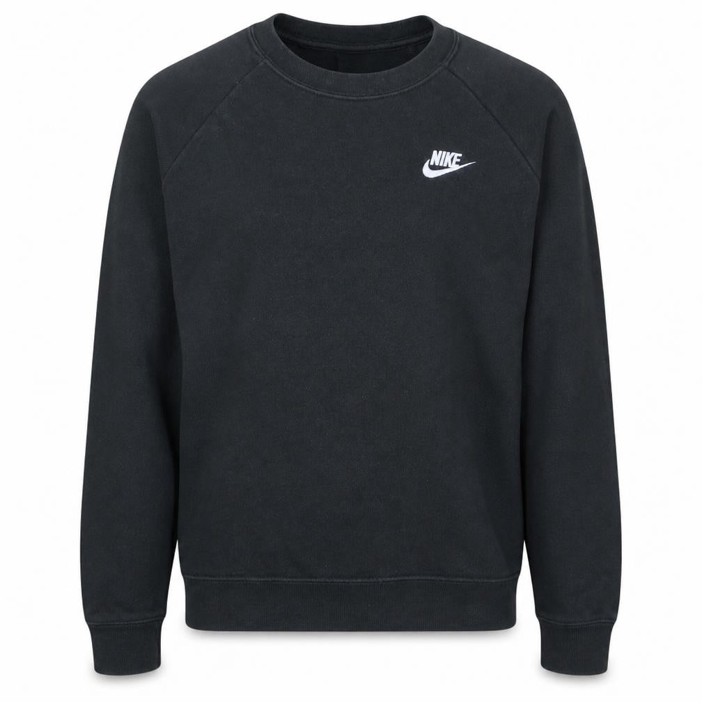 Nike Men Black Crew Neck Pullover Sweatshirt Size S Regular Fit