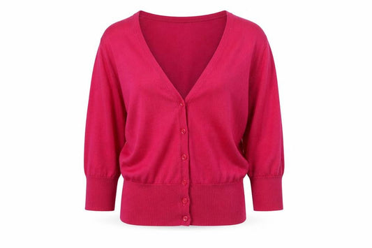 Hobbs Women's Pink Cotton V-Neck Cardigan Size 8
