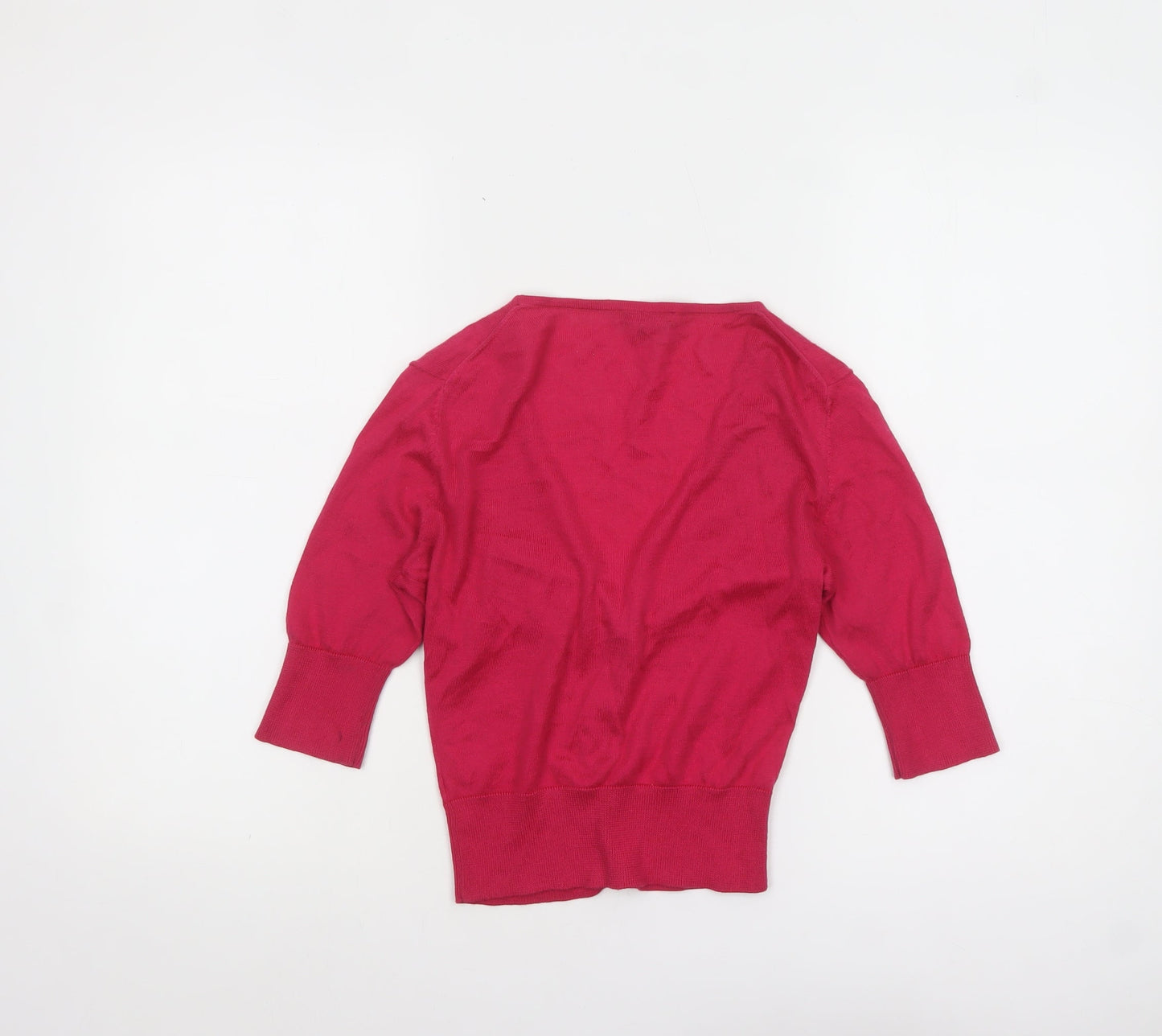 Hobbs Women's Pink Cotton V-Neck Cardigan Size 8
