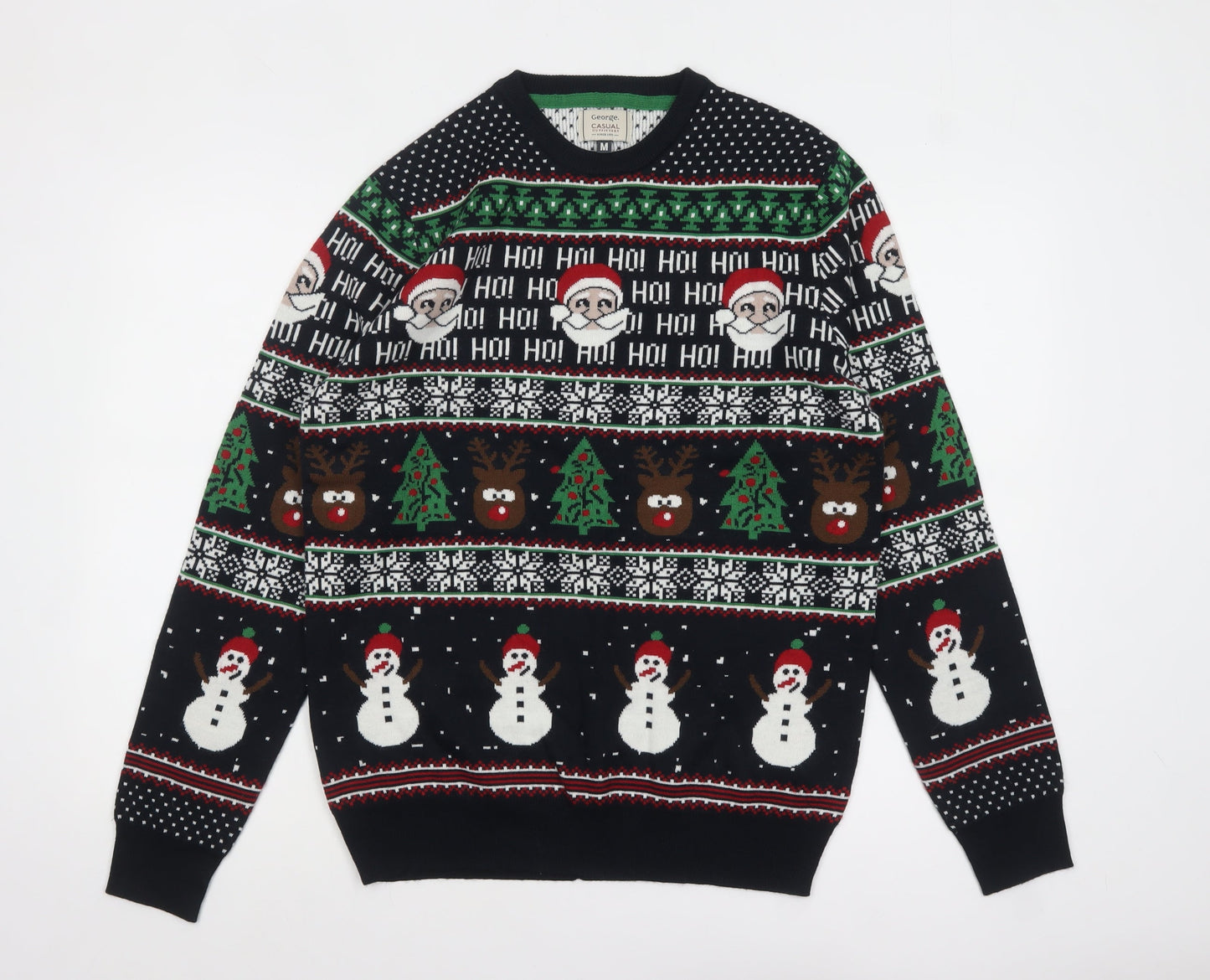 George Men's Multicoloured Christmas Pullover Jumper M