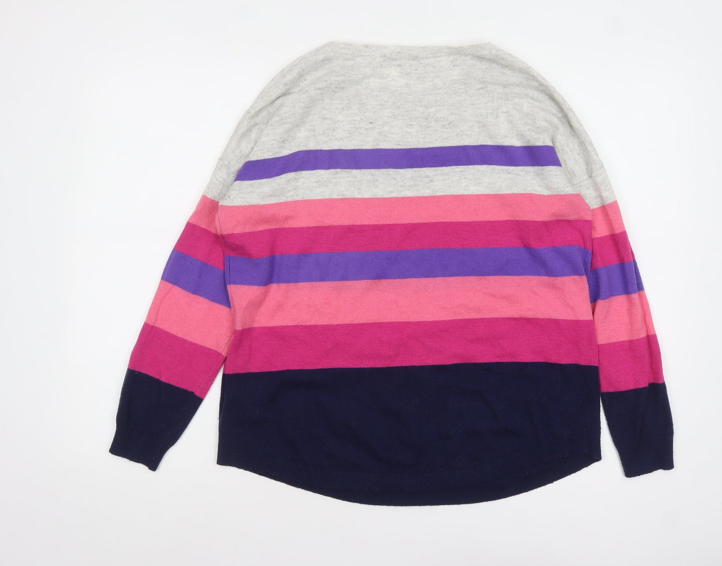 Oasis Women’s Multicoloured Striped Crew Neck Pullover Jumper M