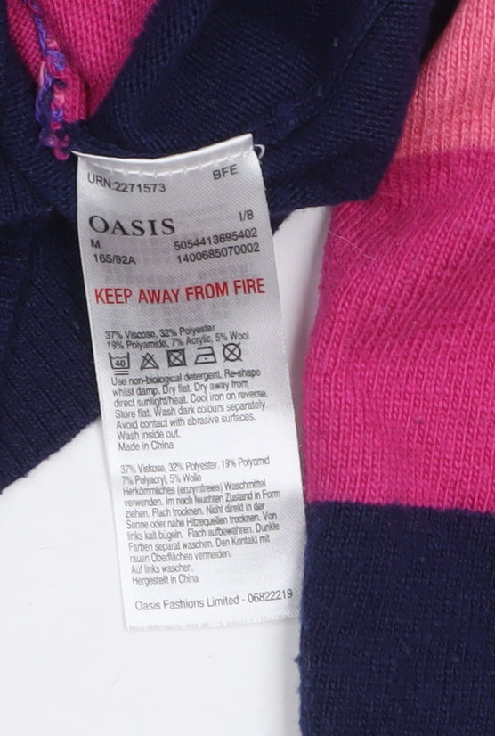 Oasis Women’s Multicoloured Striped Crew Neck Pullover Jumper M