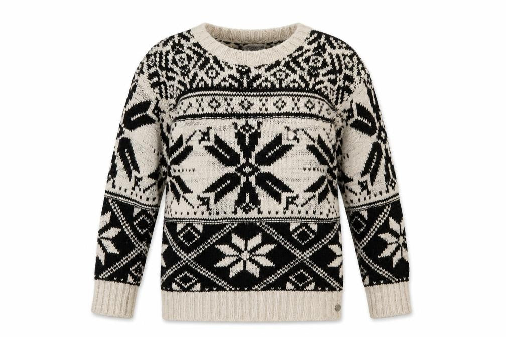 Blonde + Blonde Heritage Women's Black Fair Isle Wool Blend Jumper Size 10