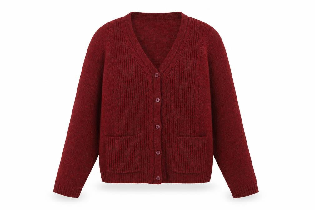 Honor Millburn Women's Red Acrylic Button Cardigan Size S 10-12