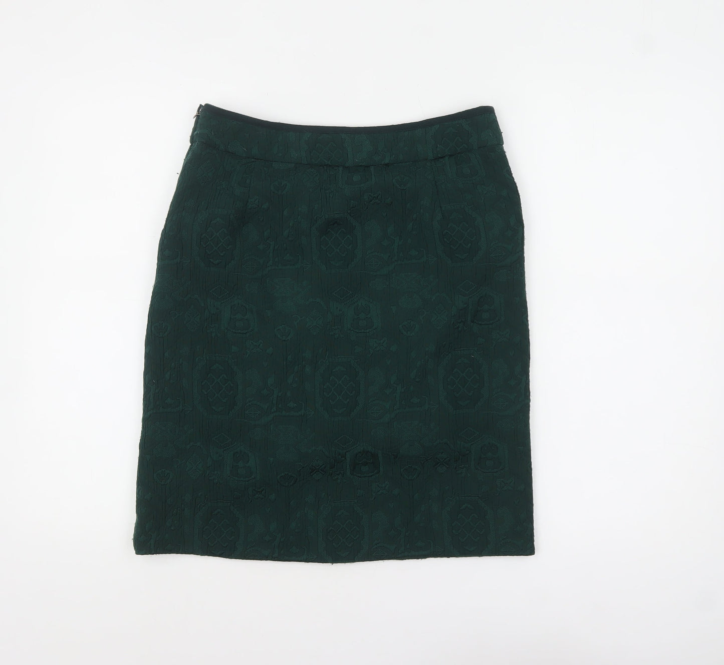White Stuff Women’s Green Size 8 Jacquard Pencil Skirt
