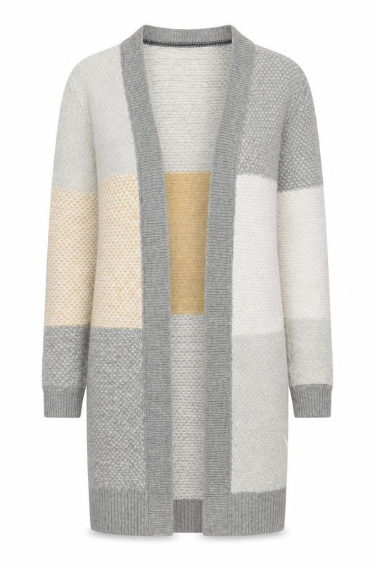 White Stuff Women Grey Size 8 Chunky Knit Longline Cardigan