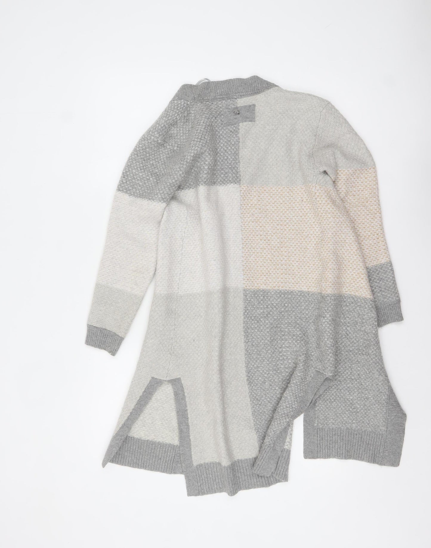 White Stuff Women Grey Size 8 Chunky Knit Longline Cardigan