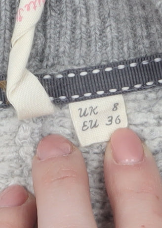 White Stuff Women Grey Size 8 Chunky Knit Longline Cardigan