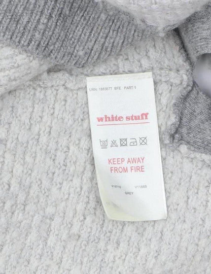 White Stuff Women Grey Size 8 Chunky Knit Longline Cardigan