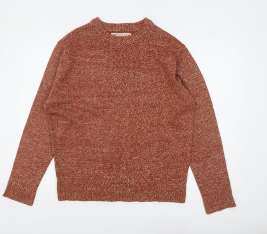 Sandstone Mens Orange Acrylic Knit Crew Neck Jumper L