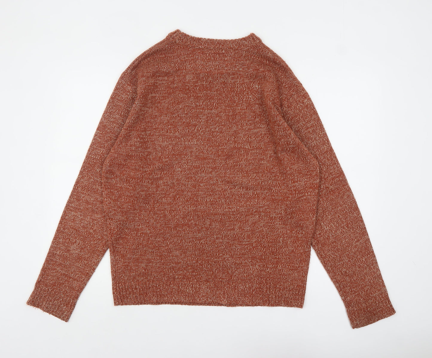 Sandstone Mens Orange Acrylic Knit Crew Neck Jumper L