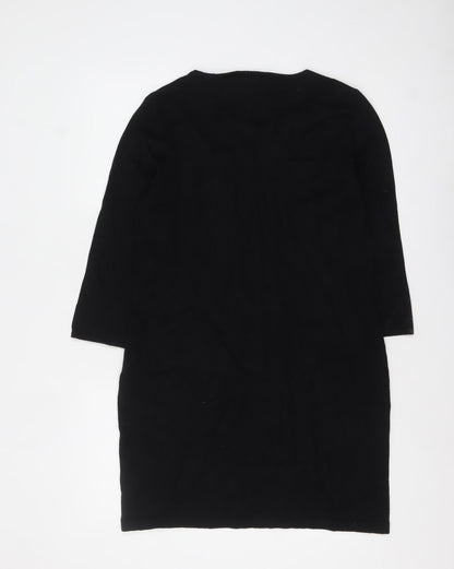 M&Co Women’s Black Embroidered Feather Jumper Size 14