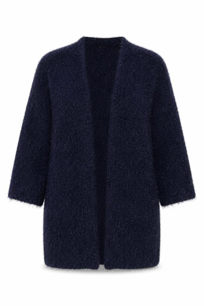 F&F Womens Blue Fuzzy Long Sleeve Open Cardigan Size 12