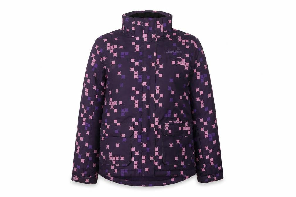 Crivit Girls Purple Geometric Waterproof Ski Jacket 12-14 Years