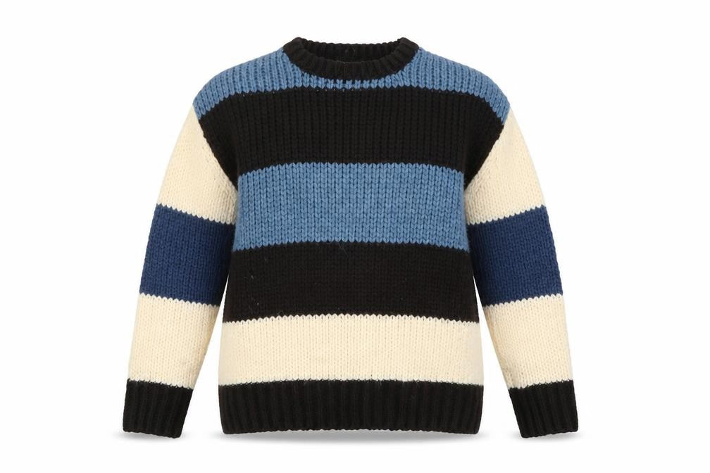 ZARA Women’s Multicoloured Chunky Knit Striped Wool Jumper Size 12