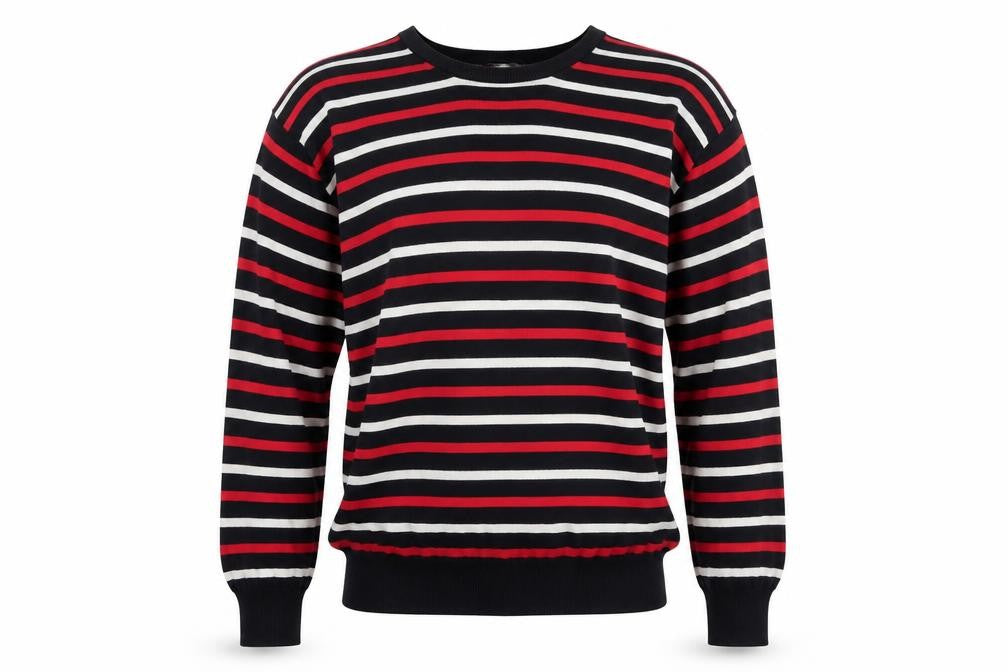 Jaeger Men’s Multicoloured Striped Cotton Jumper L Crew Neck