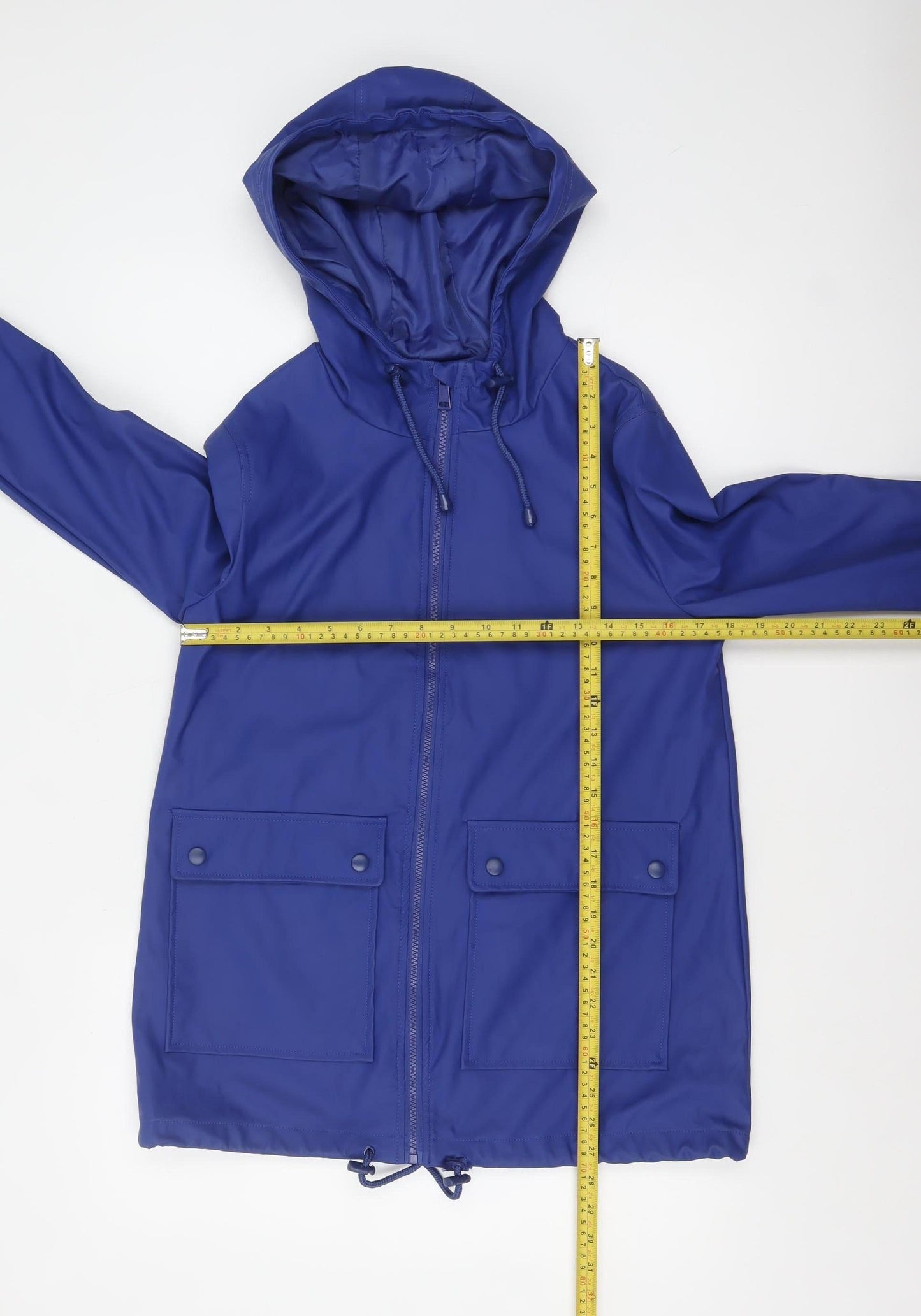 New Look Women Blue Waterproof Hooded Rain Coat Jacket Size 10