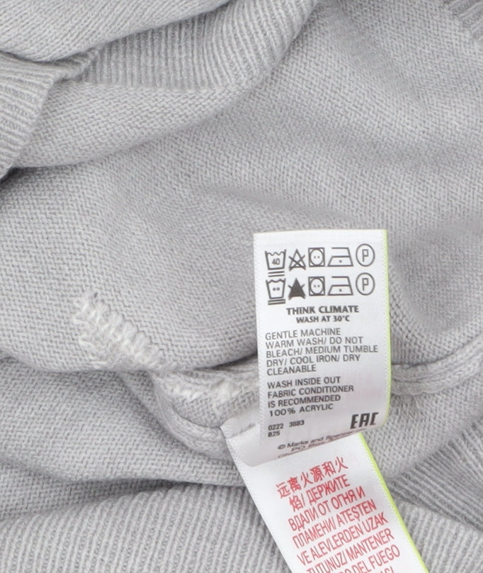 Marks and Spencer Women Grey Star Knit Pullover Jumper Size 18