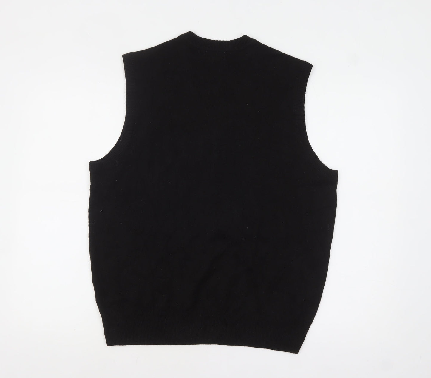 Dockers Men’s Black Argyle Sleeveless Knit Vest Jumper L