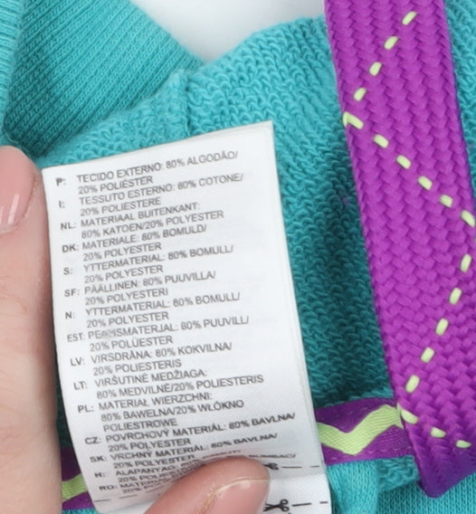 Adidas Women Turquoise Full Zip Cropped Hoodie UK 12-14