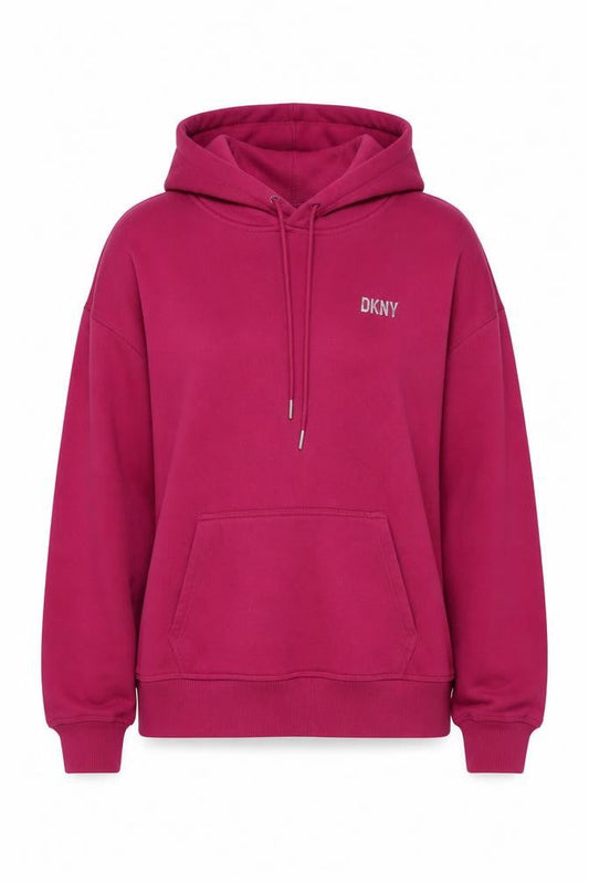 DKNY Sport Women's Pink Pullover Hoodie Medium Cotton Blend