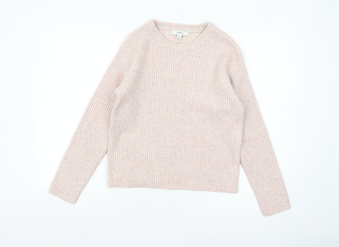 Marks and Spencer Women's Beige Chunky-Knit Pullover Jumper XS