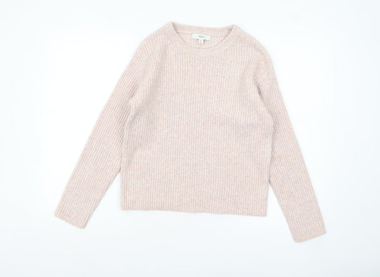 Marks and Spencer Women's Beige Chunky-Knit Pullover Jumper XS