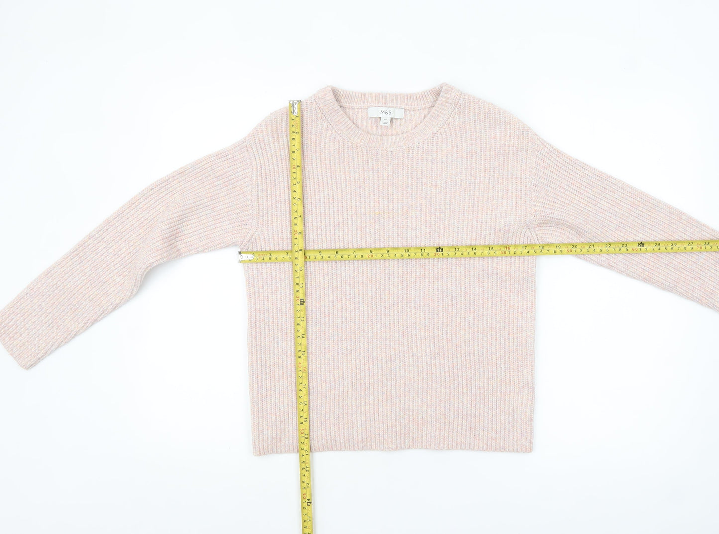 Marks and Spencer Women's Beige Chunky-Knit Pullover Jumper XS