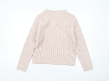 Marks & Spencer Women's Beige Chunky-Knit Pullover Jumper XS