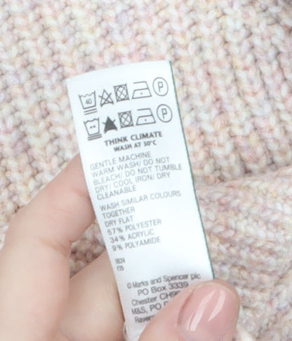 Marks & Spencer Women's Beige Chunky-Knit Pullover Jumper XS