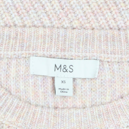 Marks & Spencer Women's Beige Chunky-Knit Pullover Jumper XS