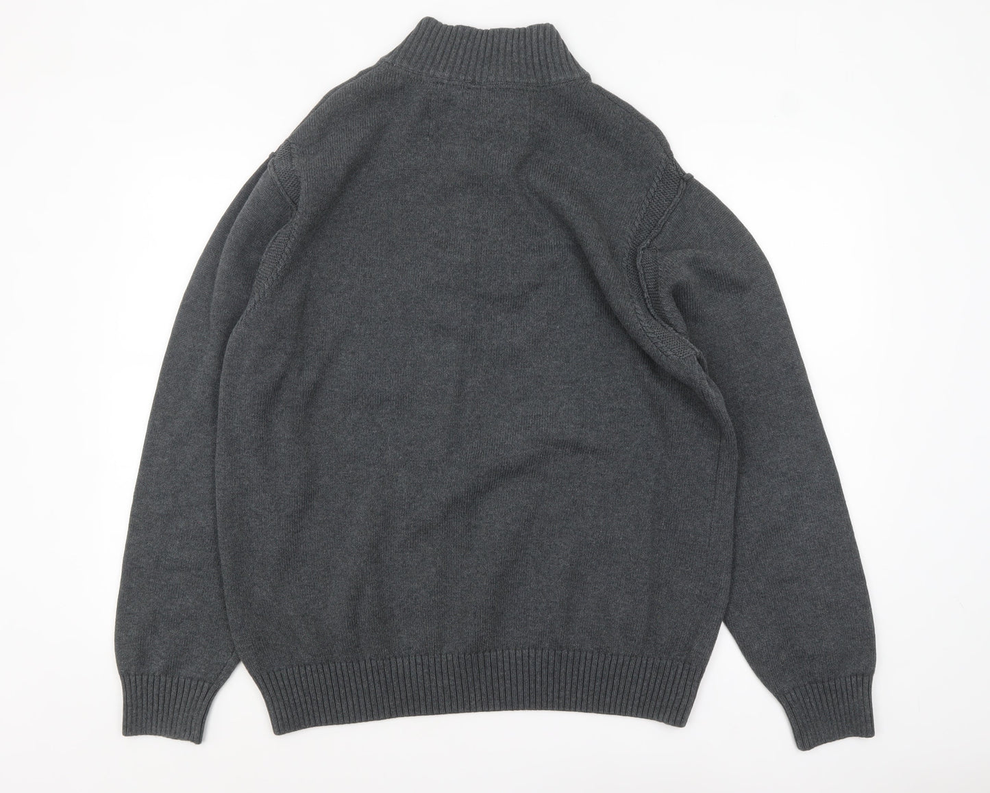Rocha John Rocha Men's Grey Cotton Henley Jumper XL