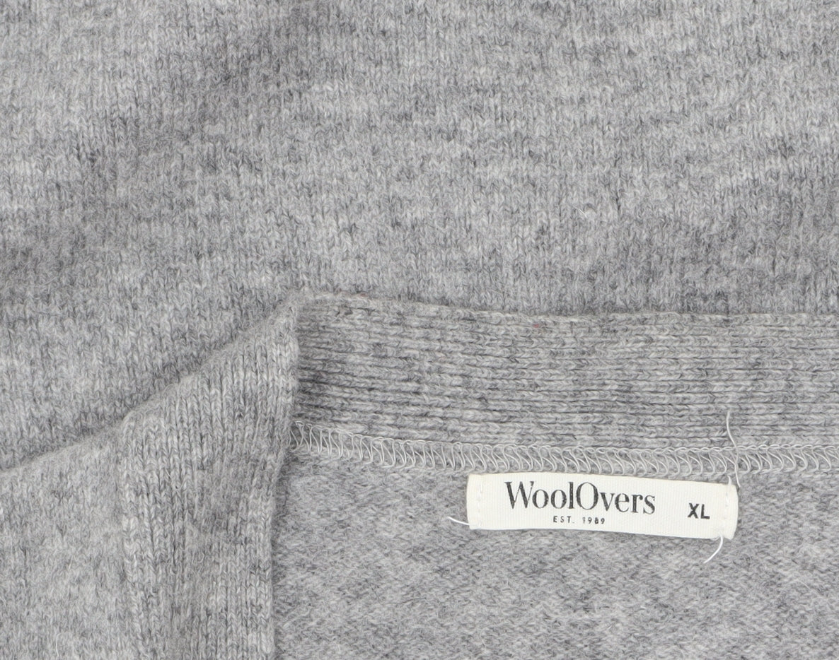 WoolOvers Men's Grey Wool Button Vest Jumper XL Classic Knit