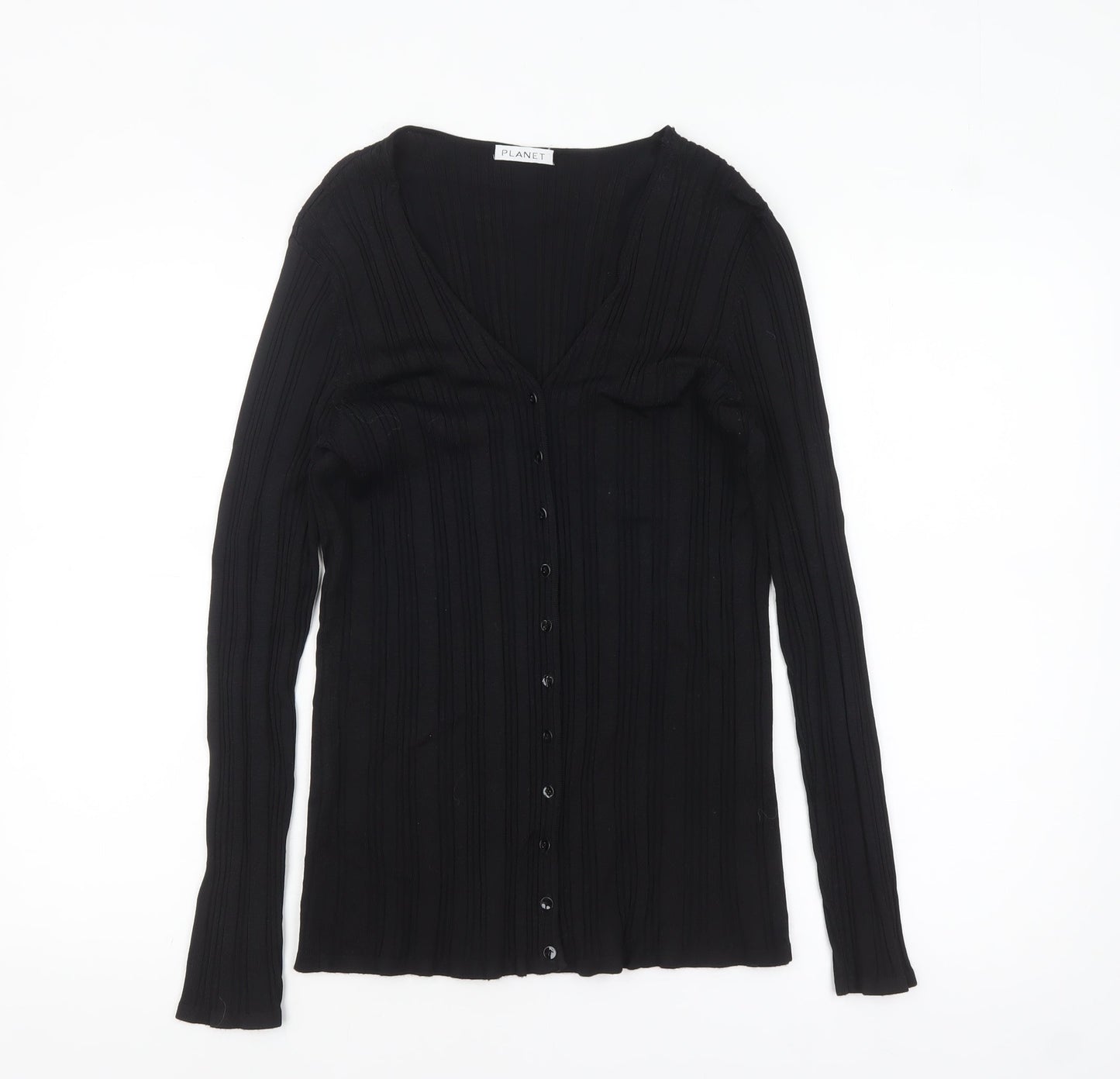 Planet Women's Black Viscose Knit Cardigan Size M Long Sleeve