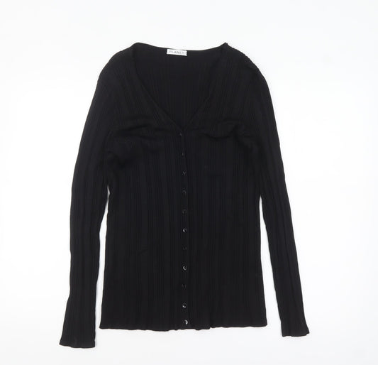 Planet Women's Black Viscose Knit Cardigan Size M Long Sleeve
