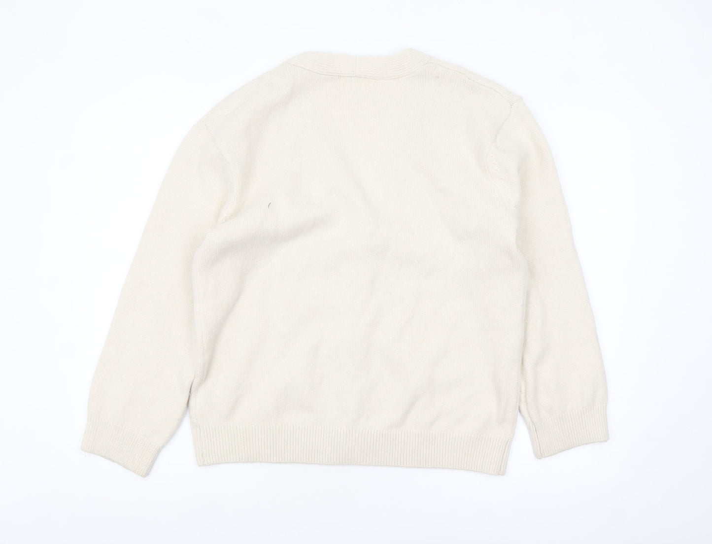 H&M Women's Ivory V-Neck Button Cardigan XS Wool Blend