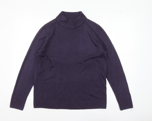 Marks and Spencer Women’s Purple Roll Neck Jumper Size 16