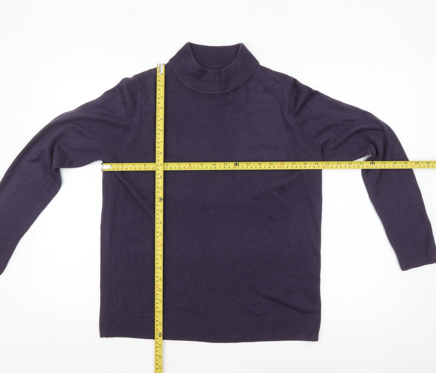 Marks and Spencer Women’s Purple Roll Neck Jumper Size 16