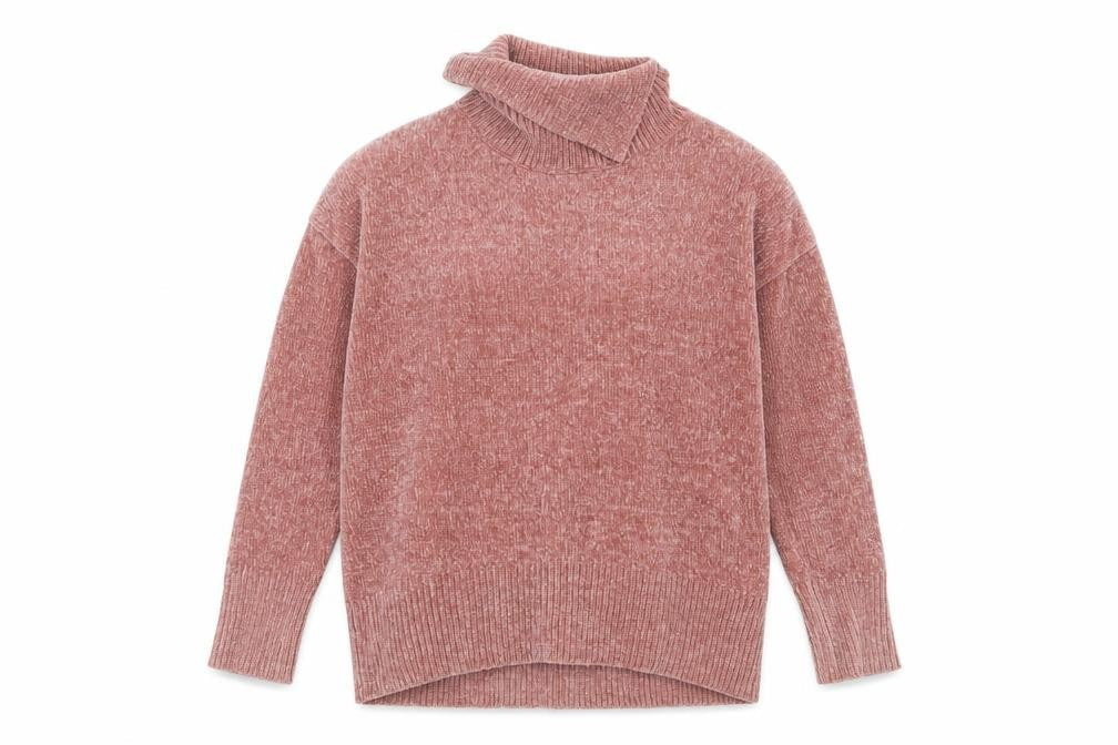 Dixie Women Pink Roll Neck Chunky Knit Pullover Jumper M