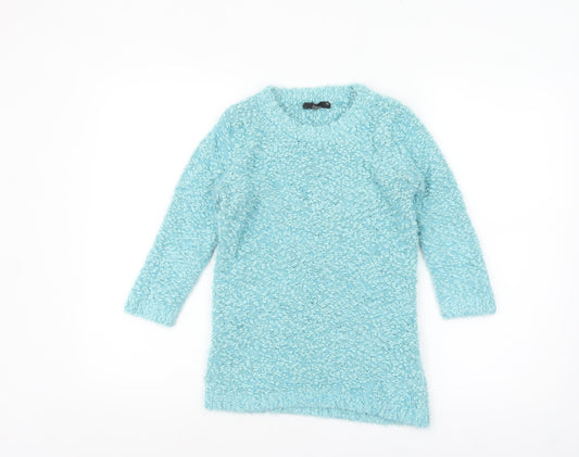 BM Collection Women’s Blue Chunky Knit Pullover Jumper XS