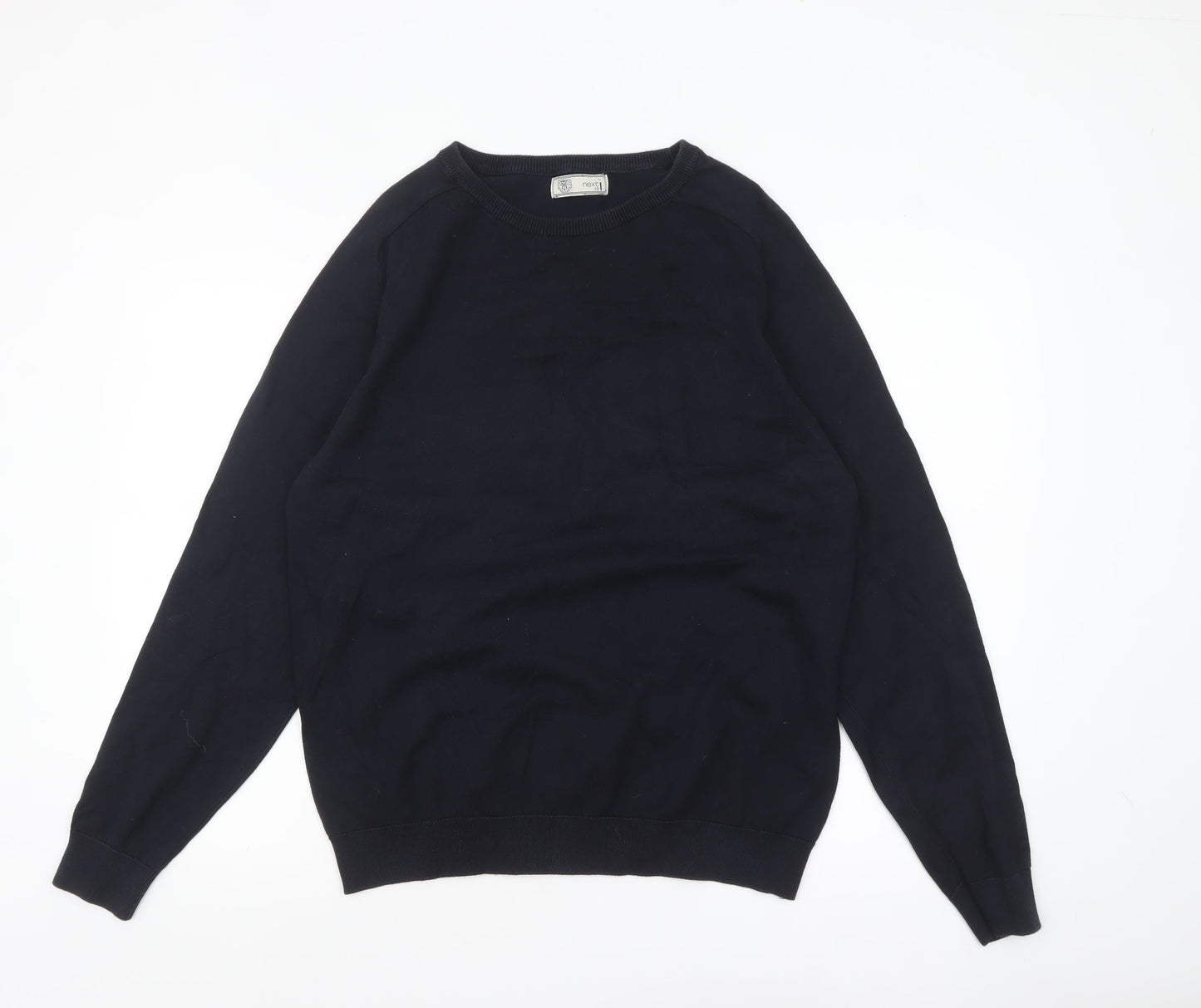 Next Men’s Black Cotton Knit Pullover Jumper Size L