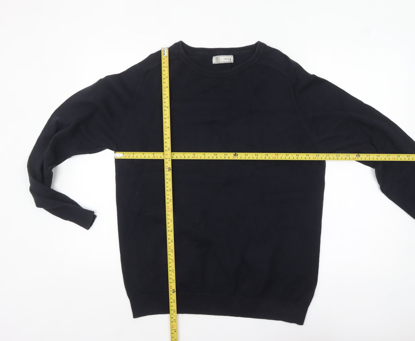 Next Men’s Black Cotton Knit Pullover Jumper Size L