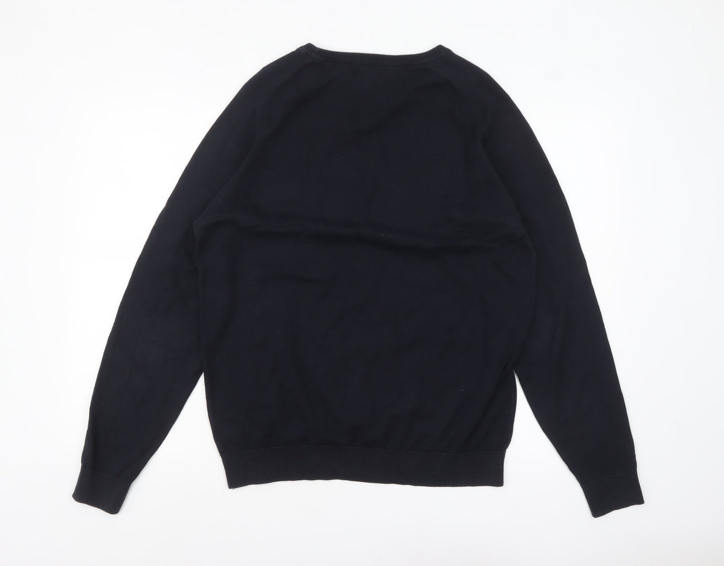 Next Men’s Black Cotton Knit Pullover Jumper Size L