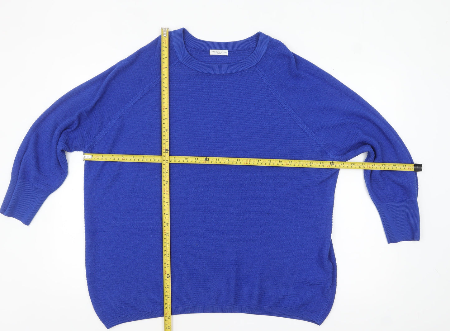 Jacqueline de Yong Women's Blue M Crew Neck Knit Jumper