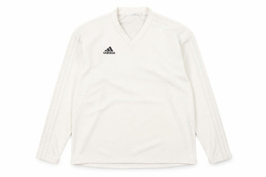 Adidas Men's Beige V-Neck Sweatshirt Size L Classic Pullover