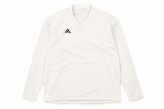 Adidas Men's Beige V-Neck Sweatshirt Size L Classic Pullover